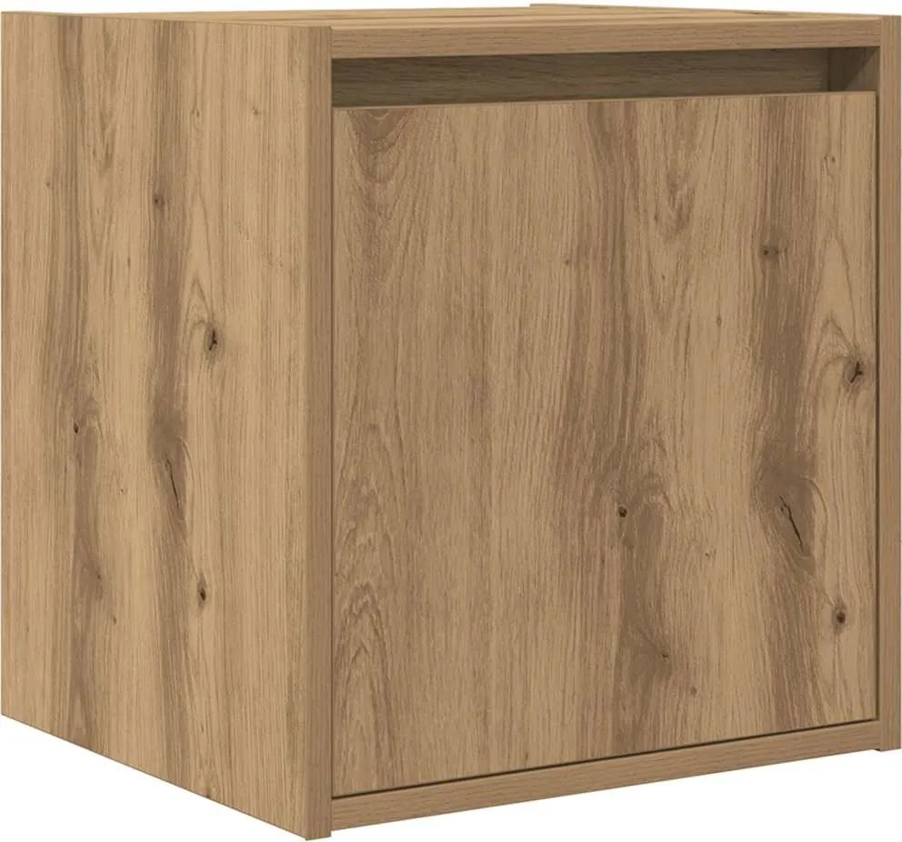 vidaXL Noptiera montata pe perete Stejar Artizanal 38x34x40 cm