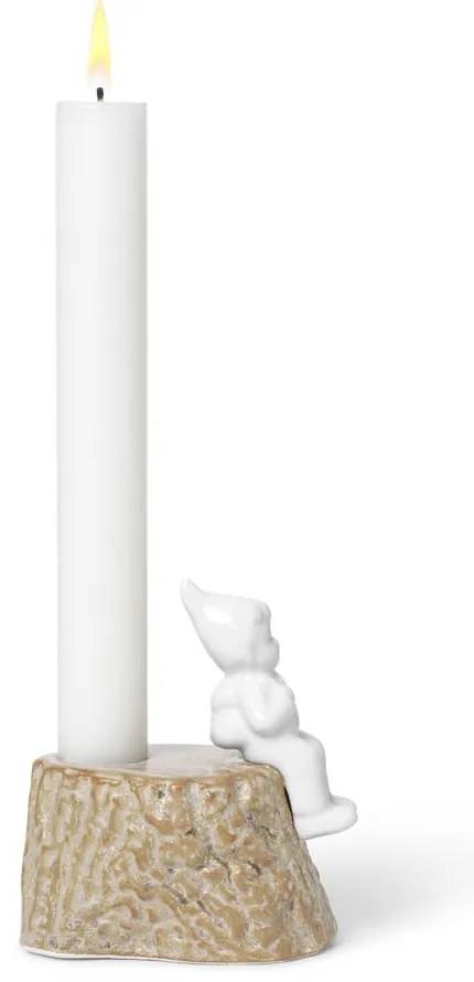 Suport pentru lumânări de Crăciun din porțelan și gresie Kähler Design, lungime 9 cm