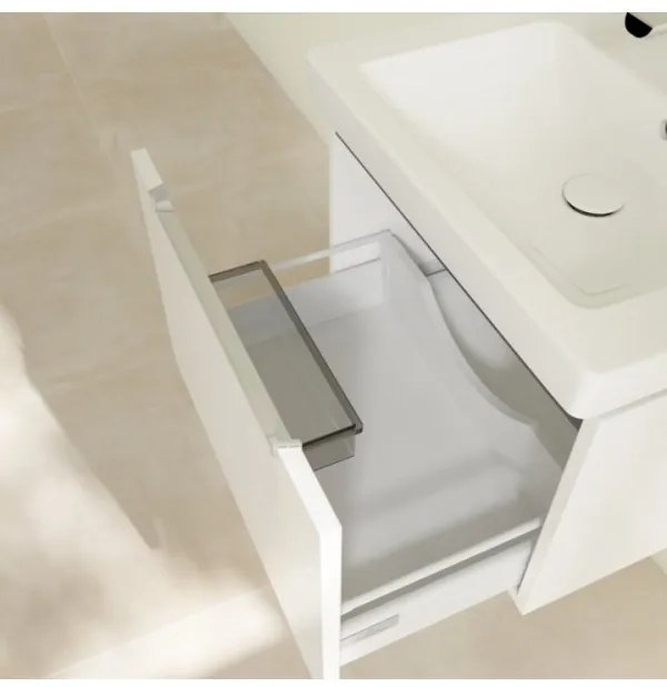 Set mobilier 58.7cm Villeroy&Boch Subway 2.0 alb lucios, cu lavoar Subway 2.0, A68700DH+7113F001