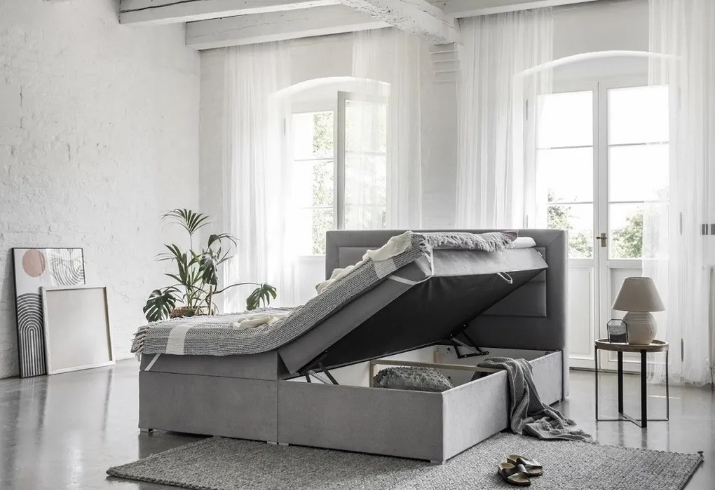 Pat tapitat boxspring Vivre – 140/200 cm