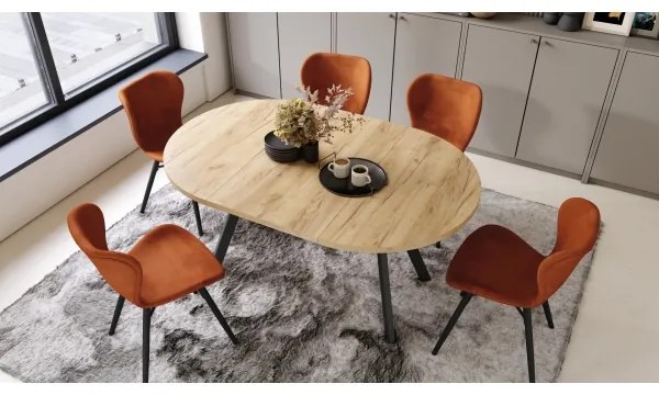 Masă dining ARTUR, stejar craft/negru