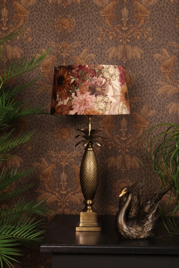 Lampă de masă din aluminiu, auriu, finisaj antichizat, 63 x 19 cm, „Gobelin”
