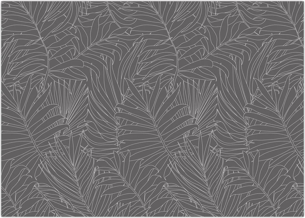 Tablou - Frunze de palmier gri (70x50 cm)