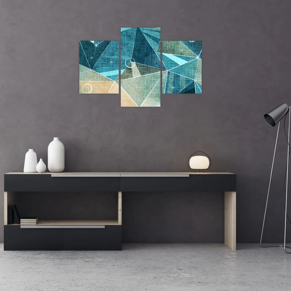 Tablou - Abstract turcoaz (90x60 cm)