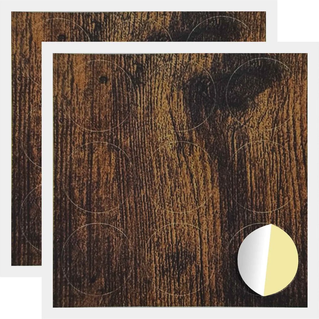 vidaXL Copertă autocolantă pentru șuruburi 2 pcs Stejar fumuriu