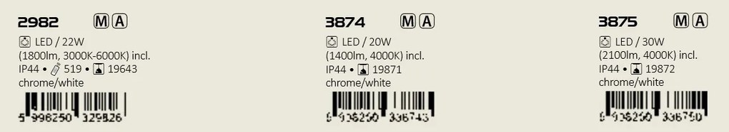 Plafoniera LED protectie IP44 pentru baie Toma, 37,5cm 3875 RX