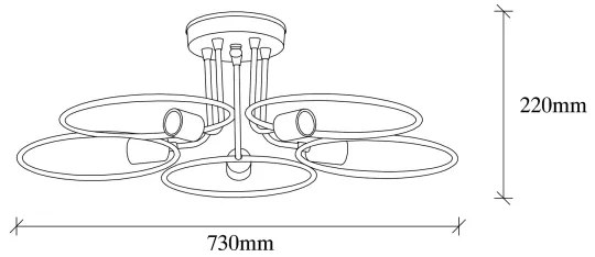 Lustră aplicată CIRCLE 5xE27/40W/230V