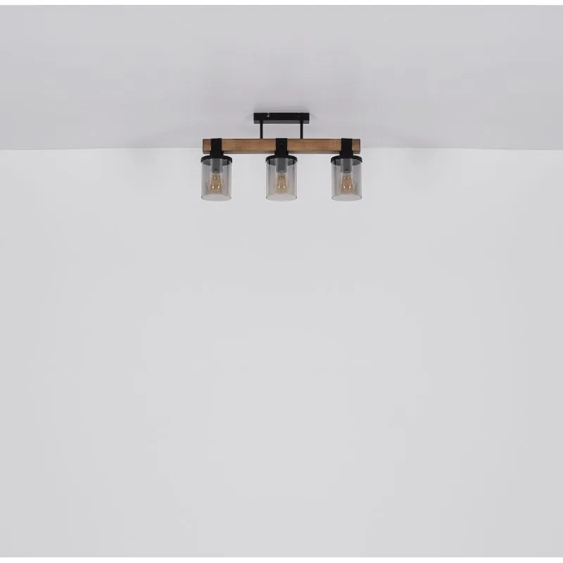 Plafoniera 3L design industrial Lila negru, maro