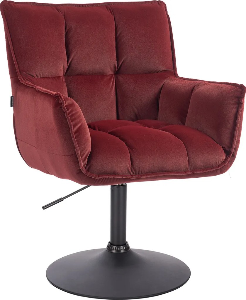HR560N Scaun Catifea Bordo Merlot cu Bază Neagră