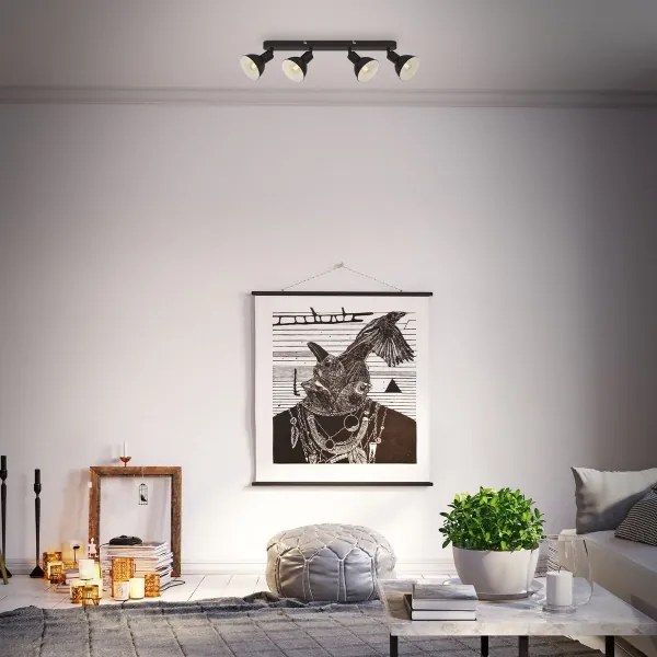 Spot Brilo RETRO 4xE14/25W/230V negru