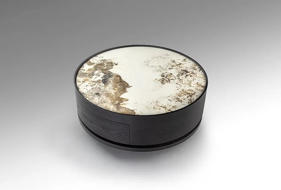 Masuta de cafea rotativa cu sertar Iza negru