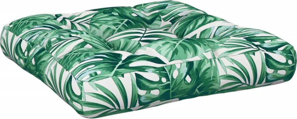 vidaXL Pernă de paleți, model frunze, 60x60x12 cm, textil