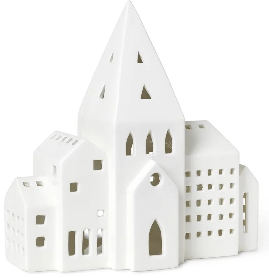 Sfeșnic alb de Crăciun din ceramică Kähler Design Urbania Lighthouse City
