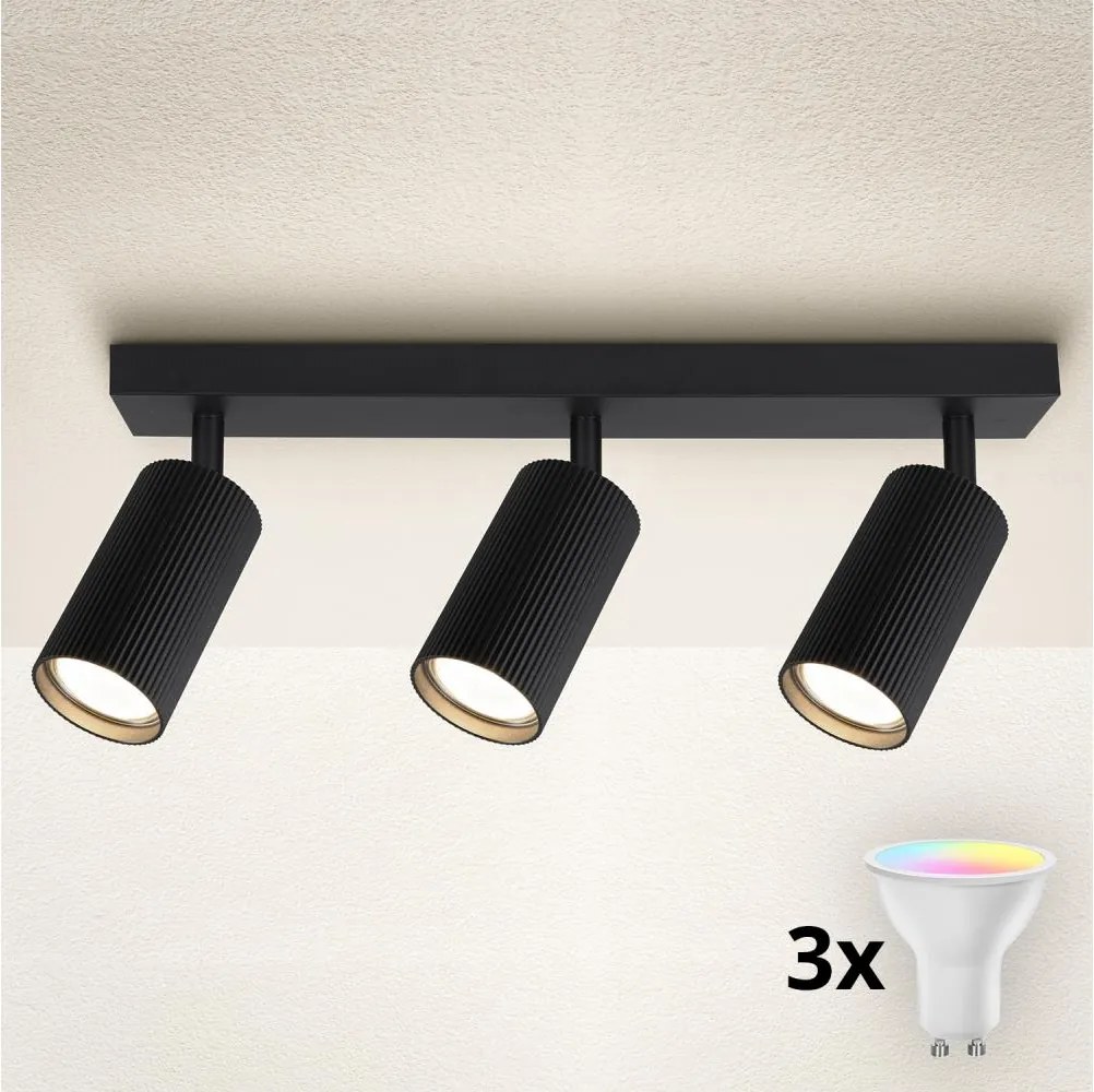 Brilagi - Spot LED RGBW dimabil SELE MODERN 3xGU10/6W/230V Wi-Fi negru