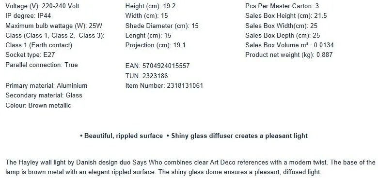 Aplica de exterior iluminat modern IP44 Hayley