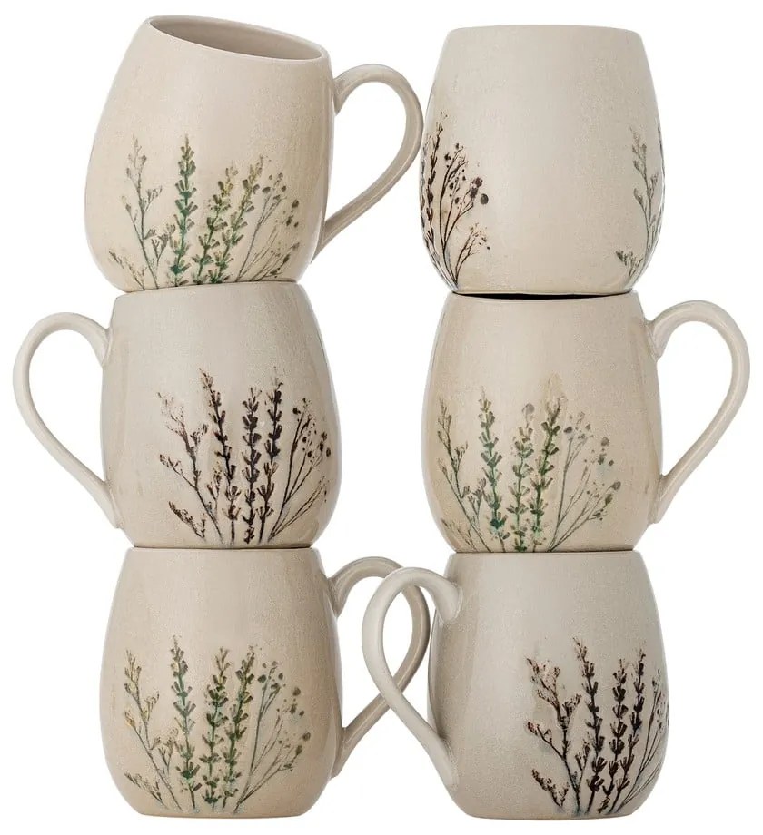 Căni bej 6 buc. din gresie 400 ml Bea – Bloomingville