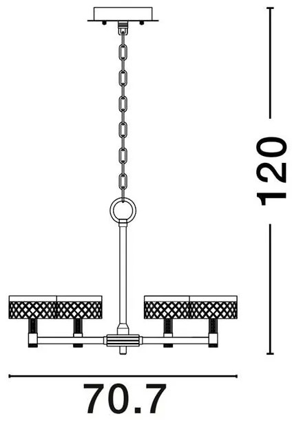 Candelabru LED design modern cu 6 brate Bion