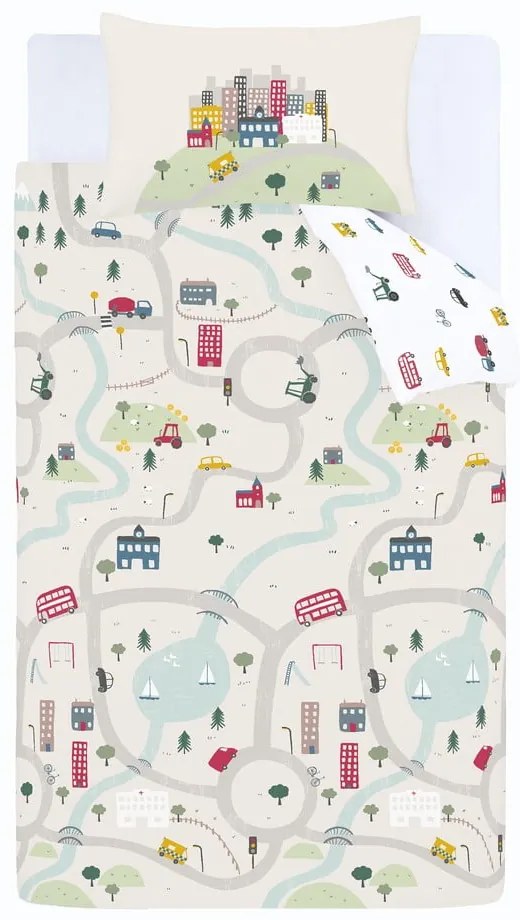 Lenjerie de pat pentru copii alb-bej din bumbac pentru pătuț 120x150 cm Transport – Bianca