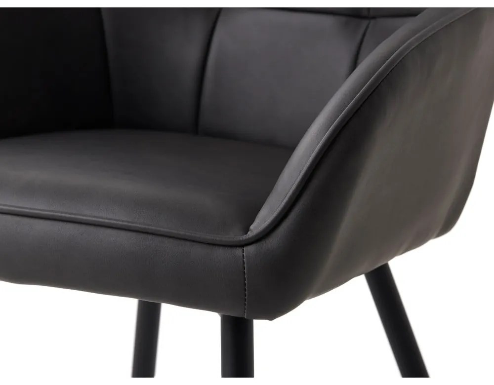 Set de scaune de sufragerie gri închis cu cotiere 2 buc. tapițat Nolan Square – Unique Furniture