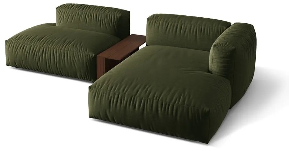 Colțar modular verde (cu colț pe partea dreaptă) Martina – Micadoni Home