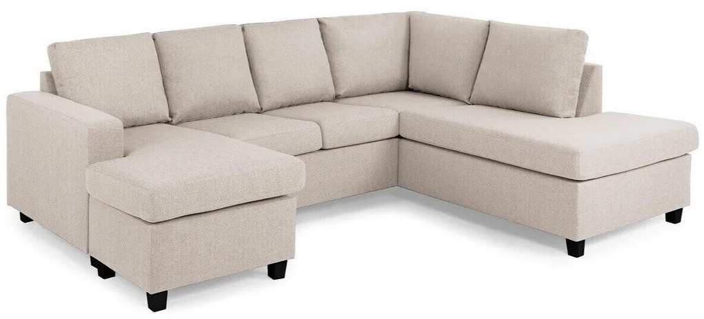 Colțar Scandinavian Choice C154Negru, Beige, 254x194x82cm, Picioare: Plastic