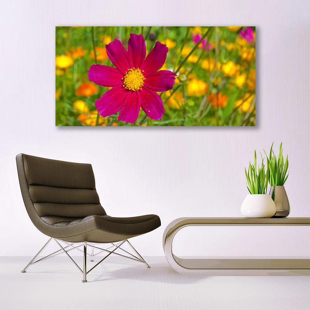 Tablou pe panza canvas Flower Floral Galben Roșu