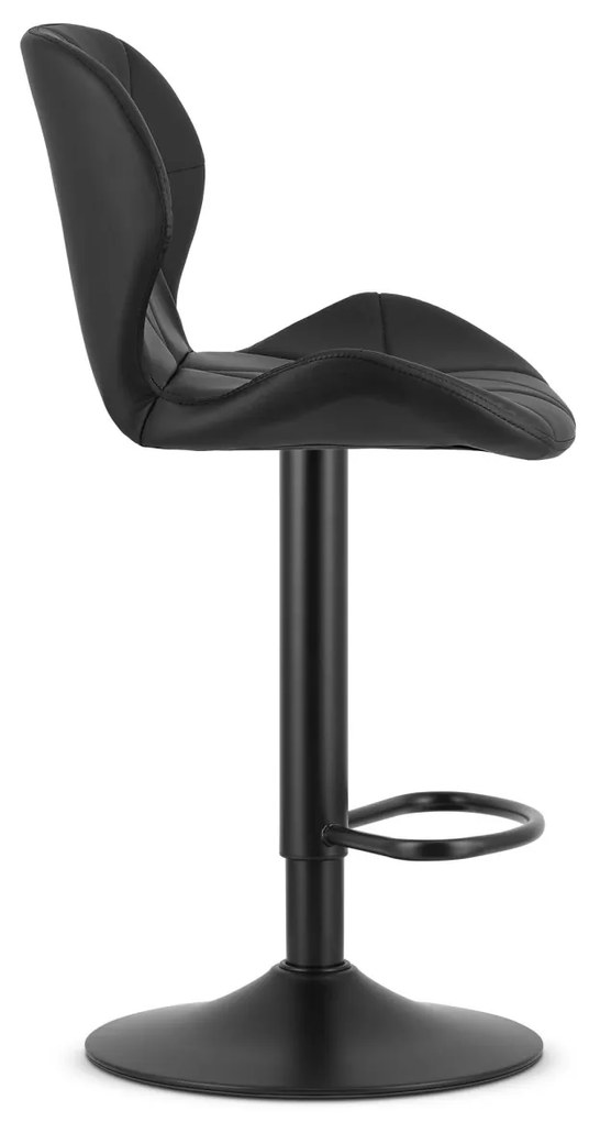 Scaun de bar negru WEST din piele ecologica cu picior negru