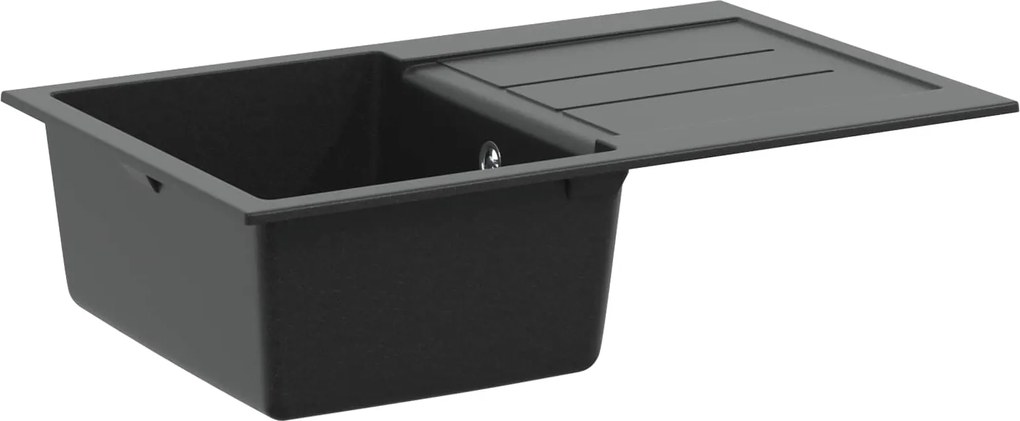 vidaXL Chiuvetă Negru 780 x 500 mm 80% Quartz și 20% Rășină