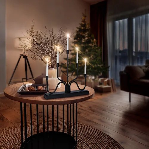 Sfeșnic metalic Solight LED , 5x LED, 40 cm, 2x AA