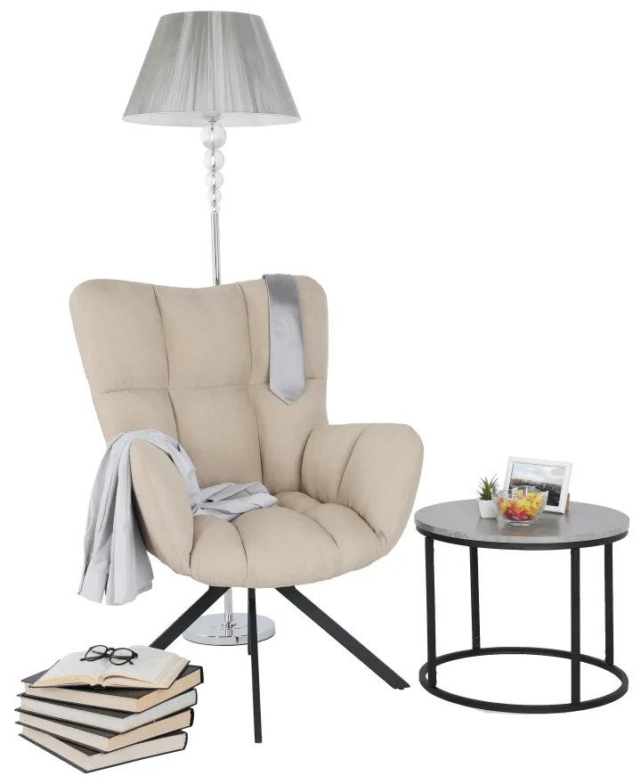 Scaun de design ţesătură bej, KOMODO