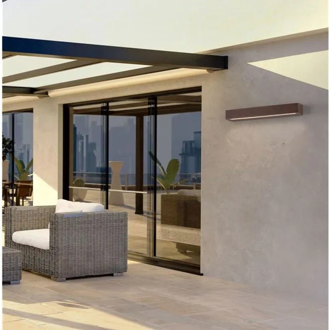 Aplica exterior corten liniara 50cm IP65 LED CCT PRISMATIC