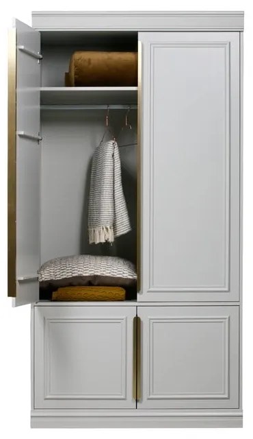 Șifonier gri deschis din lemn de pin 110x215x62 cm Organize – WOOOD