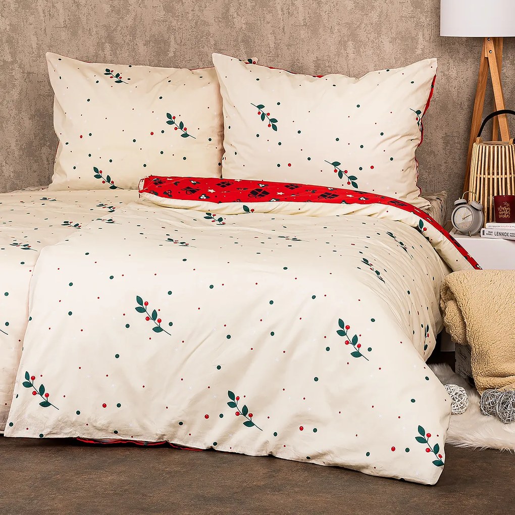 Lenjerie de pat bumbac de Crăciun 4Home Christmas joy joy, 140 x 220 cm, 70 x 90 cm