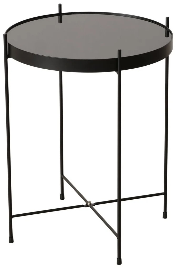 Masa metalica cu blat din sticla, SHERIN, 50 cm