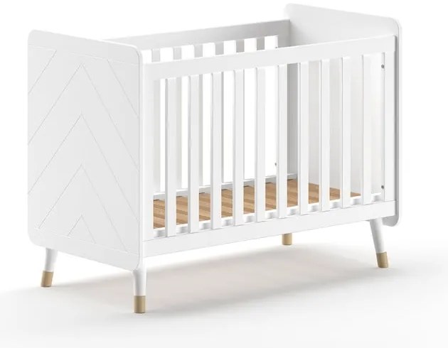 Pătuț alb din lemn masiv de pin 60x120 cm BILLY – Vipack