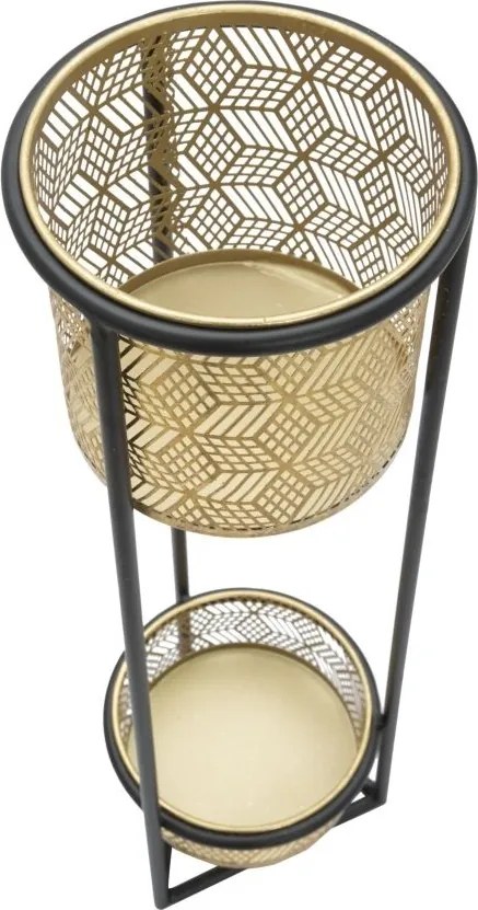 Jardiniera, Suport cu 2 vase metalice pentru flori DOPPIO H-80cm