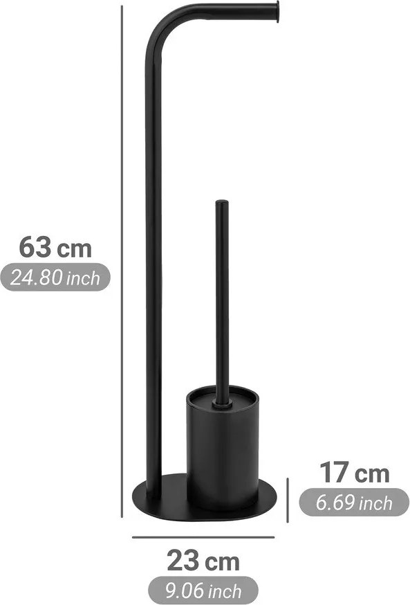 Suport pentru hârtie igienică negru din oțel Levante – Wenko