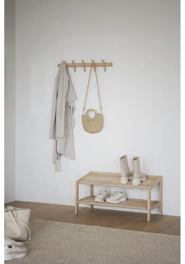 Cuier de perete în culoare naturală din lemn masiv de stejar Hillmond – Rowico