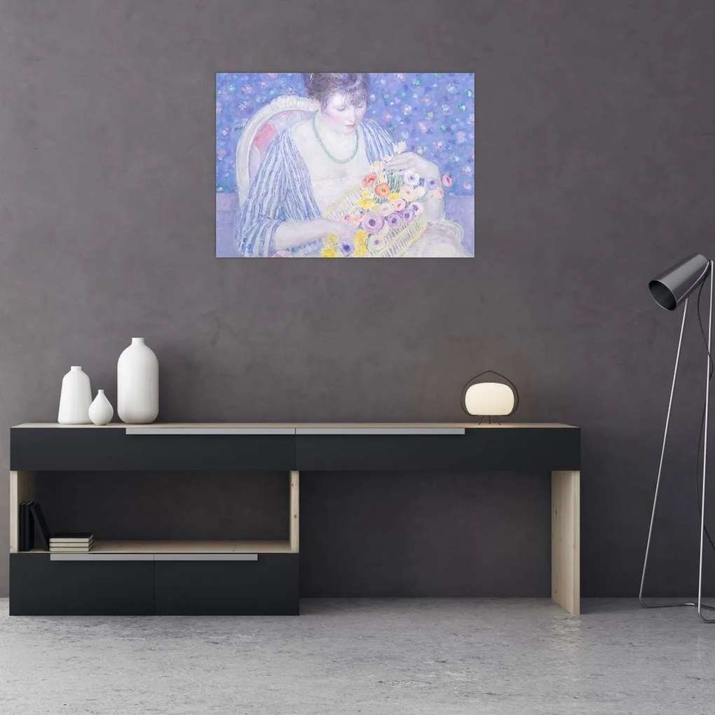 Tablou - Frederick Carl Frieseke, The Basket of Flowers, reproducere (70x50 cm)