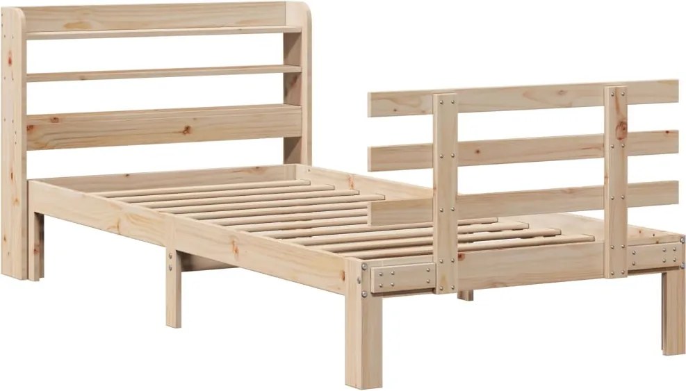 vidaXL Cadru de pat cu tăblie, 75x190 cm, lemn masiv de pin
