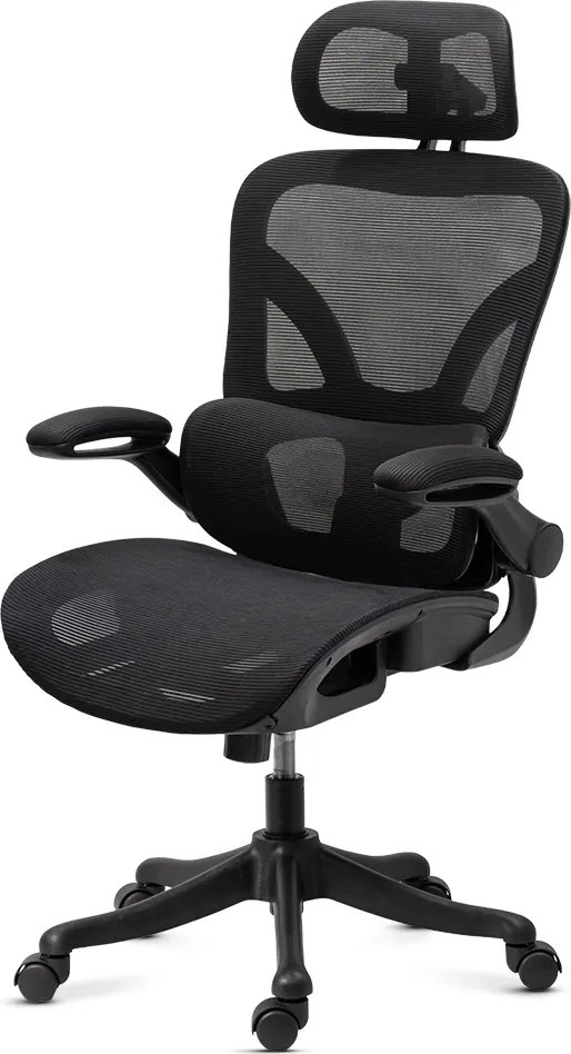 Scaun de birou ergonomic din mesh cu brațe rabatabile OFF 440 negru