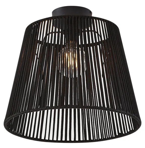 Plafonieră de exterior cu frânghie neagră IP54 - Jayla