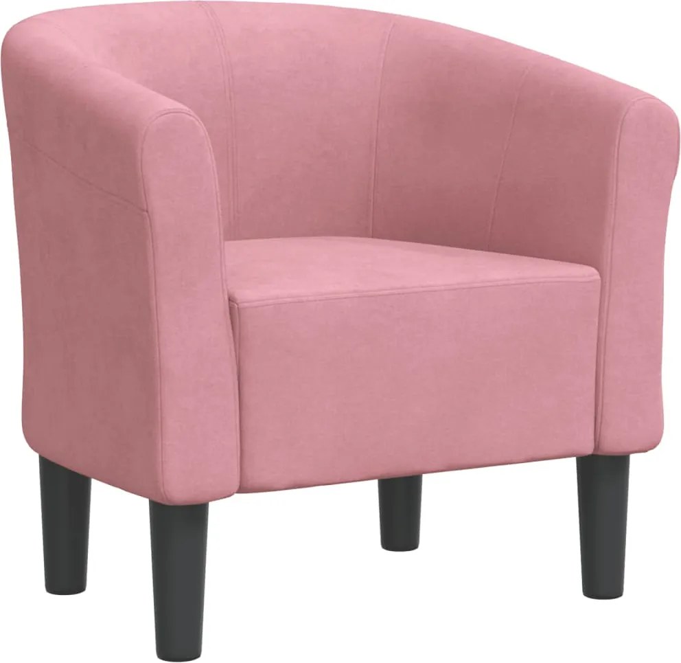 vidaXL Fotoliu tip cuvă, roz, catifea