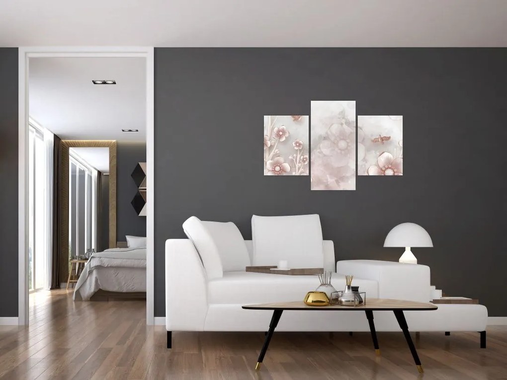 Tablou - Flori roz (90x60 cm)
