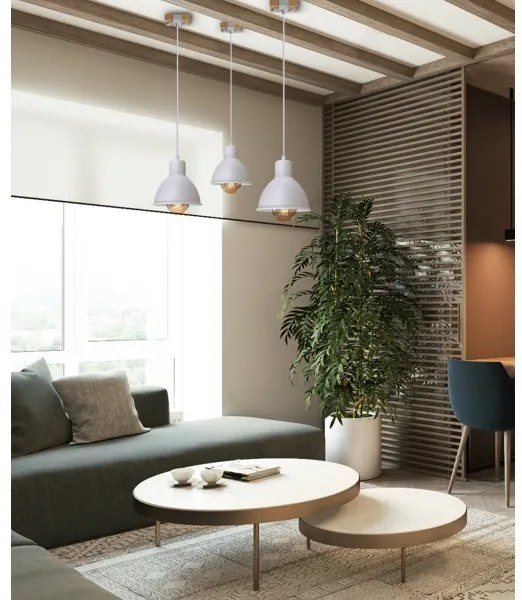 Lustră pe cablu 1xE27/40W/230V alb