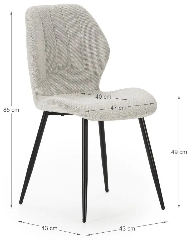 Scaune de dining crem 4 buc. Milu – Marckeric