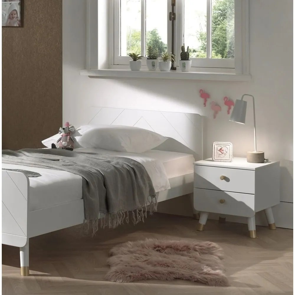 Noptieră din lemn de pin pentru camera copiilor Vipack Billy, alb