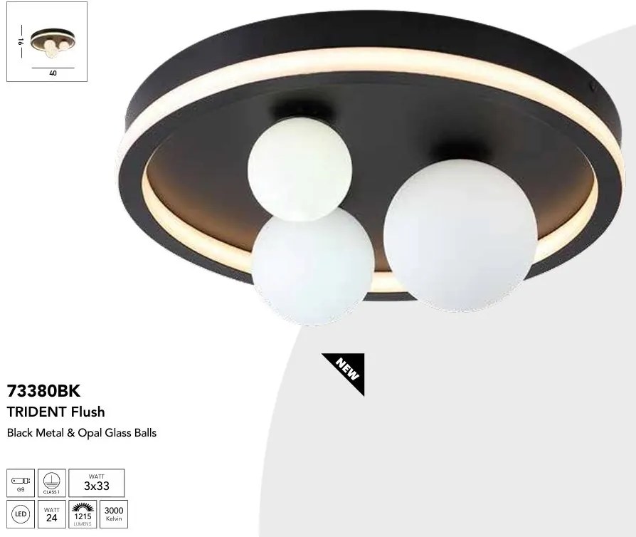 Plafoniera design modern Trident 3Lt