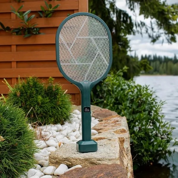 Paletă LED electrică anti-insecte 2 în 1 1200 mAh/5V verde