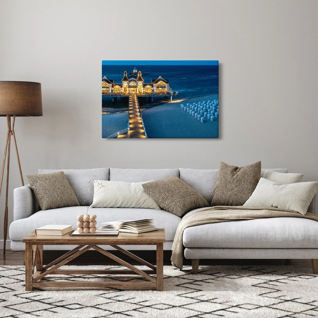 Tablou - hotel pe plajă (90x60 cm)